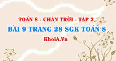 Bài 9 trang 28 Toán 8 Chân trời sáng tạo Tập 2